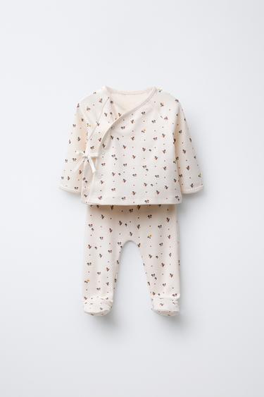 FLORAL T-SHIRT AND LEGGINGS SET - Ecru by Zara