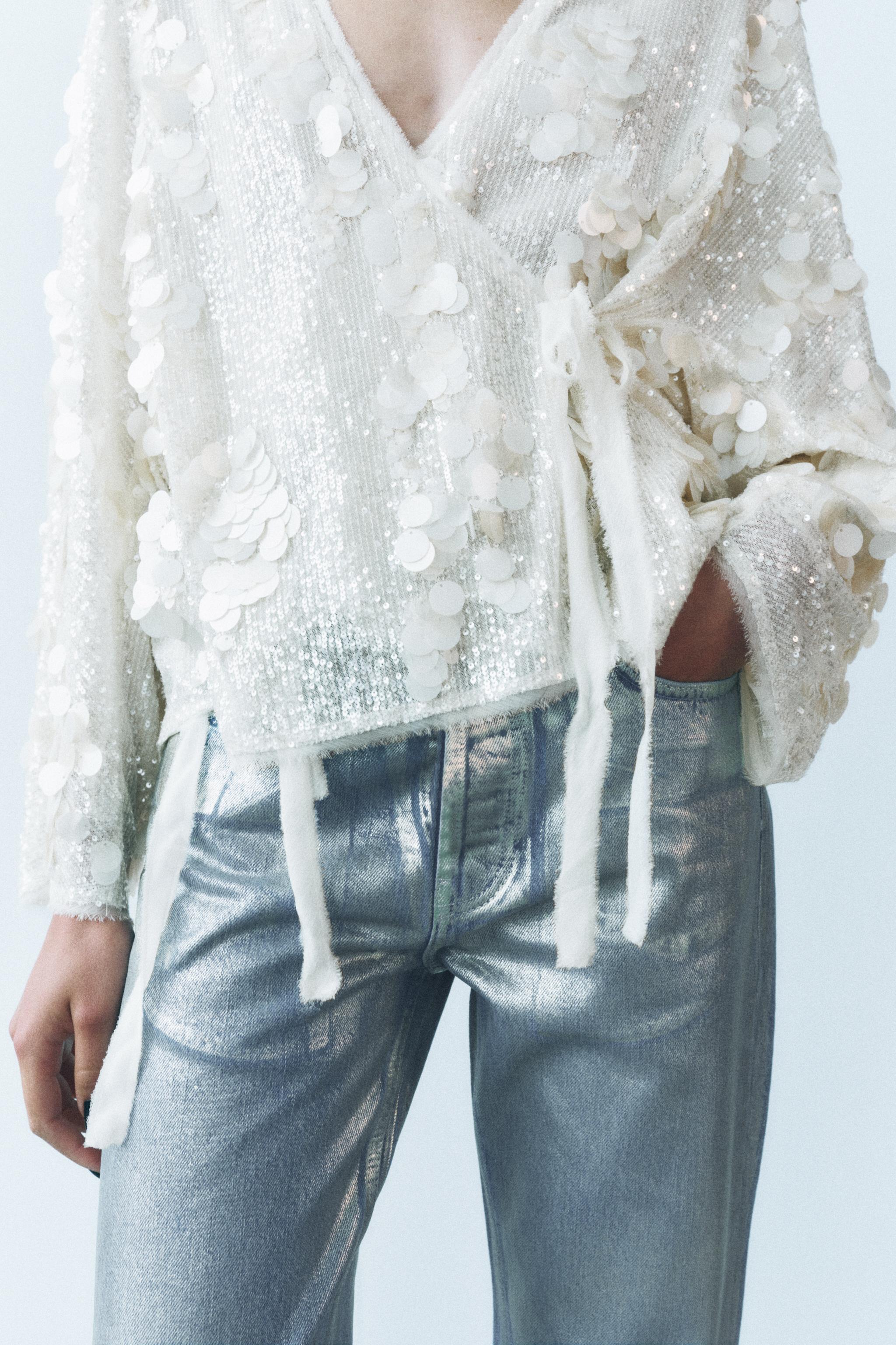 SEQUIN KIMONO ZW COLLECTION - Ecru | ZARA United States