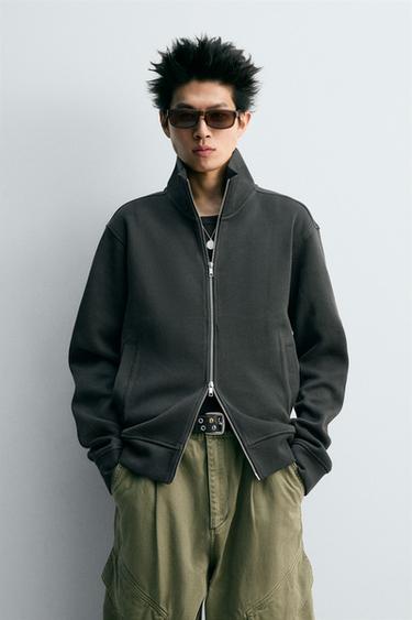 INTERLOCK RIBBED JACKET - Anthracite grey by Zara