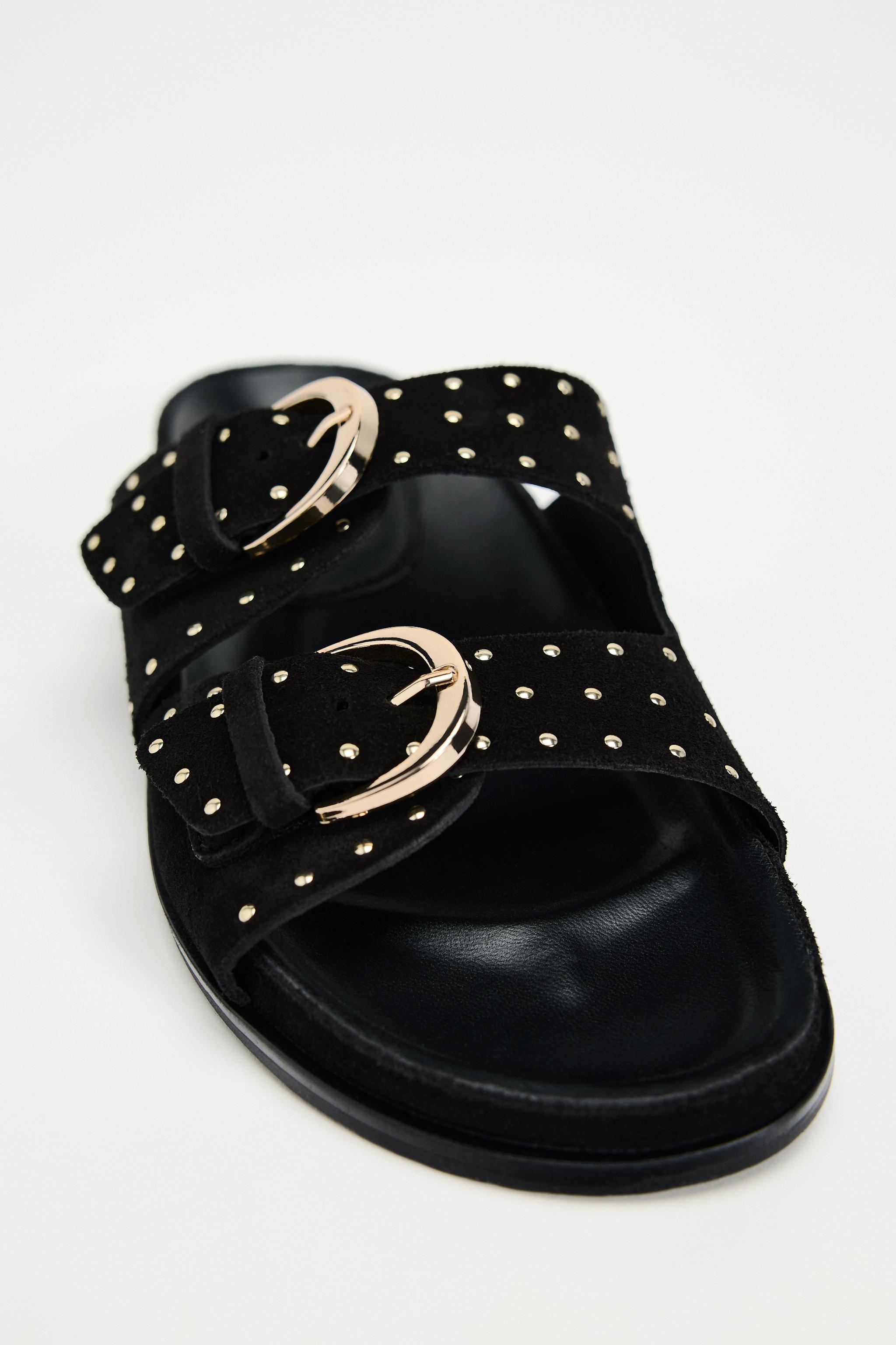 Studded Sandals - Black - Ladies