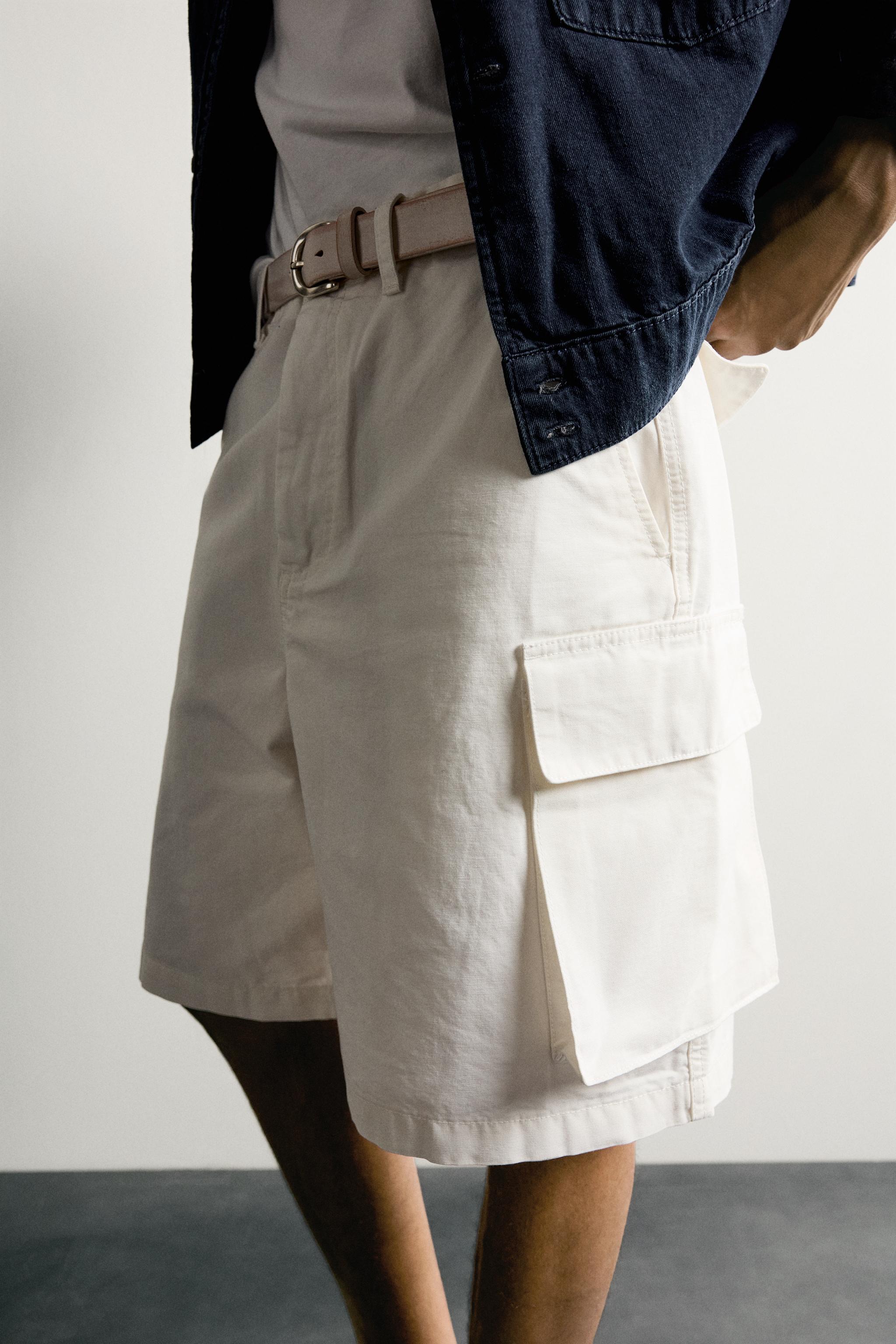 RELAXED FIT CANVAS CARGO SHORTS