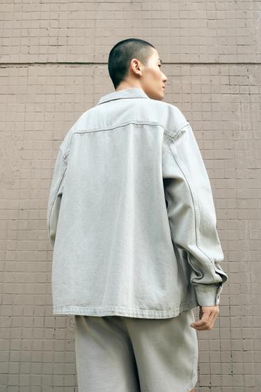 Zara BOXY FIT 牛仔布襯衫 - 灰色