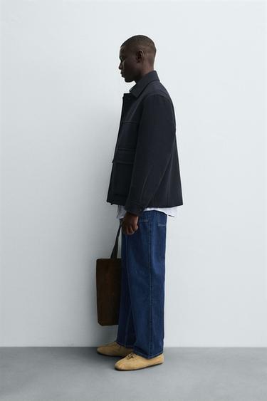 CHAQUETÓN REGULAR FIT BOLSILLOS - Bleu marine de Zara - Image 3
