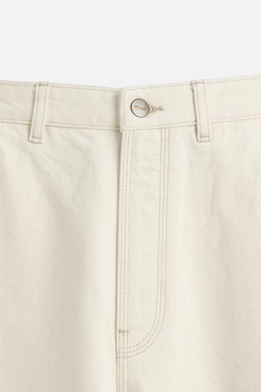 RELAXED FIT CARPENTER JEANS - Ecru by Zara - Image 8