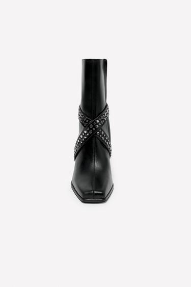 BOTTINES À TALONS EN CUIR AVEC CLOUS LUDOVIC DE SAINT SERNIN x ZARA - Noir de Zara - Image 2