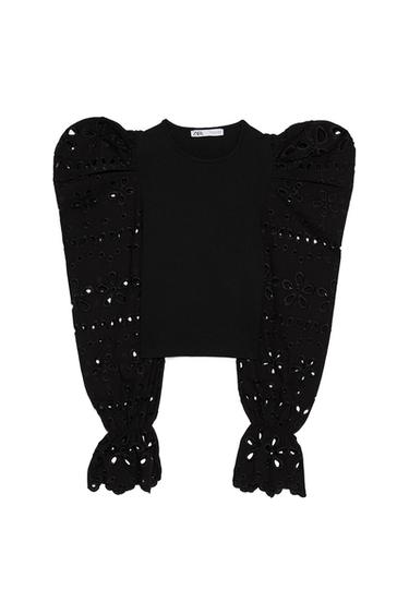 CONTRAST SLEEVE SWEATER