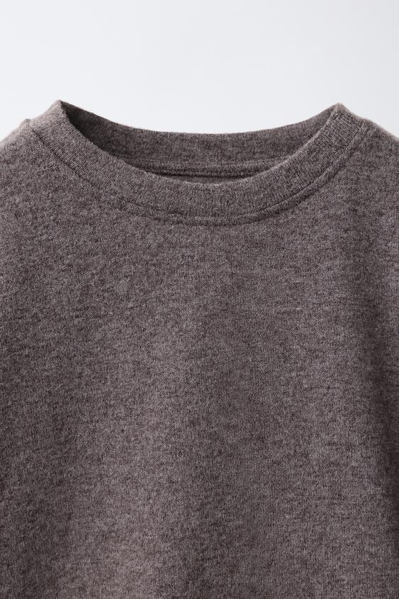 T-SHIRT SOFT TOUCH DENTELLE - Marron de Zara - Image 2
