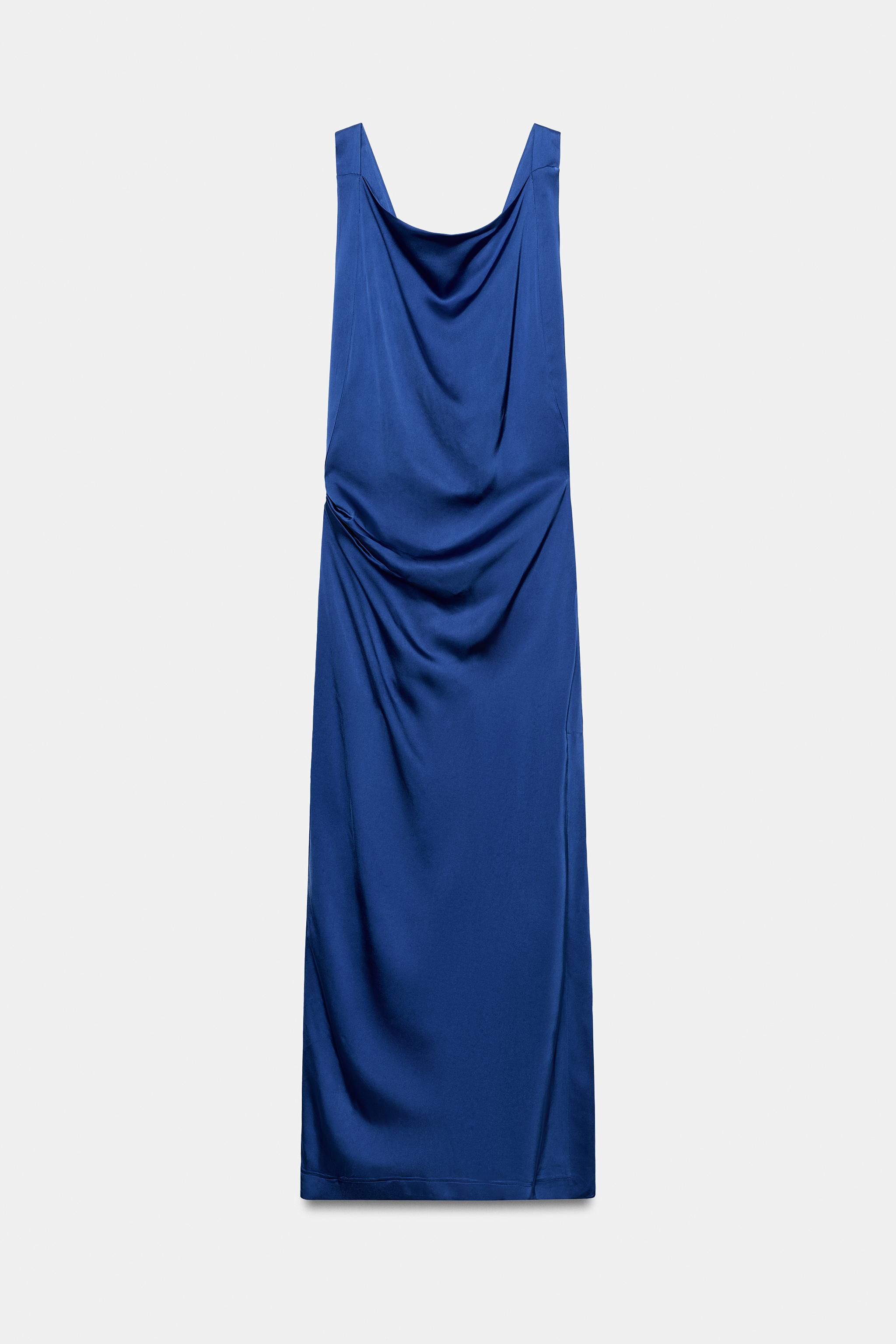 Женские платья Zara ZW COLLECTION DRAPED SATIN DRESS — фото 5