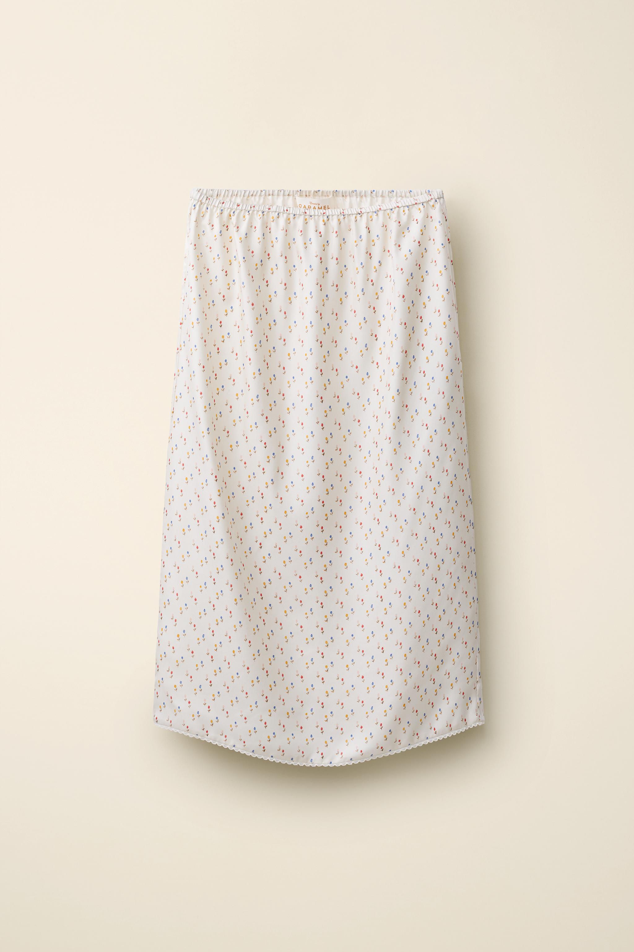 100% SILK SKIRT CREATED BY CARAMEL LONDON X ZARA — Printed