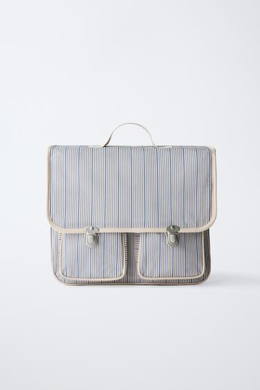 STRIPED SCHOOL SATCHEL - Blue by Zara