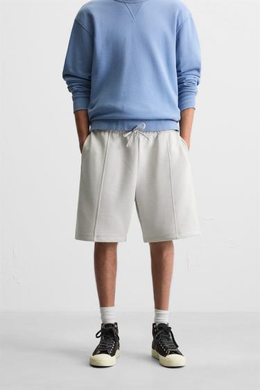 RELAXED FIT JOGGER BERMUDA SHORTS - Ice by Zara