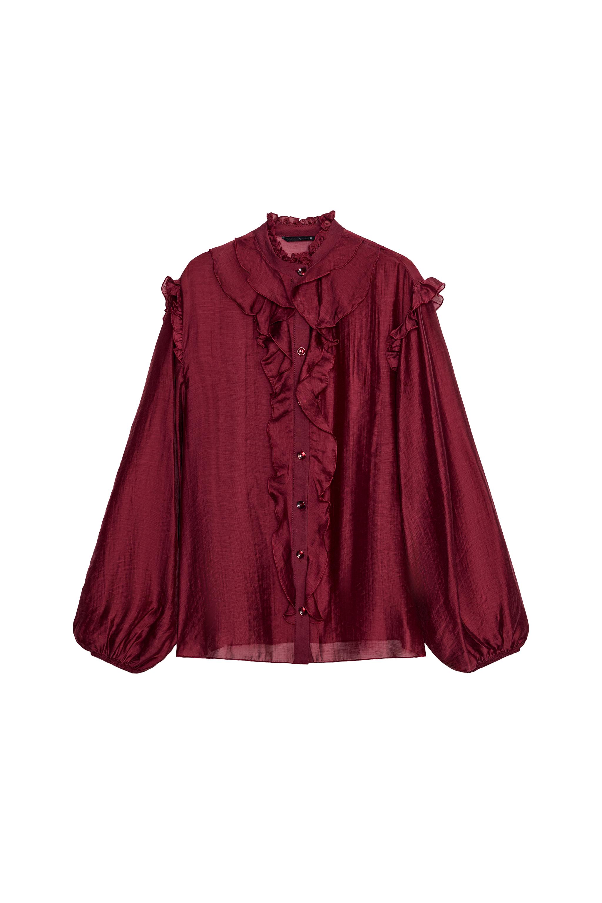 BLUSA SEMITRANSPARENTE VOLANTES
