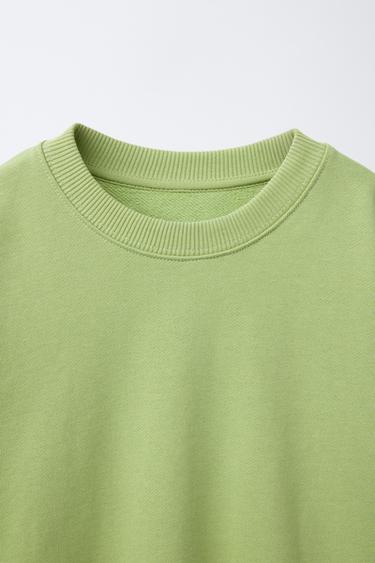 PLAIN EMBROIDERED TEXT SWEATSHIRT - Green by Zara - Image 2