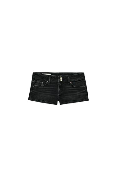SHORTS MINI DENIM TRF TIRO BAJO - Carbón de Zara