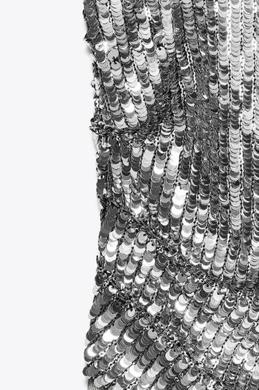 ASYMMETRIC SEQUIN TOP - Silver by Zara - Image 7