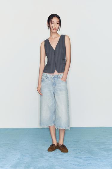 Zara 絨面皮縫線樂福鞋 - 棕色 - 圖片 0