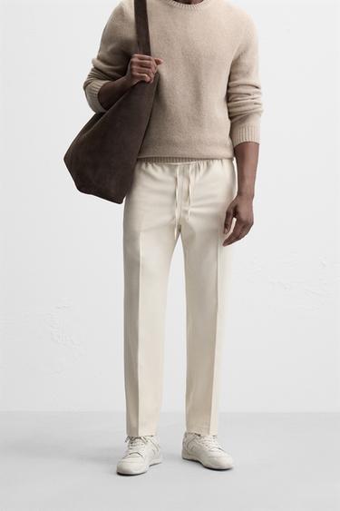 БРЮКИ-ДЖОГГЕРЫ КОМФОРТНОЙ ПОСАДКИ — ЭКРЮ от Zara