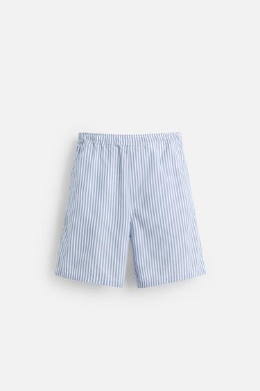 STRIPED RELAXED FIT BERMUDA SHORTS - striped by Zara