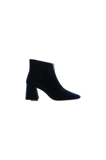 CHUNKY HIGH HEEL ANKLE BOOTS WITH ZIP