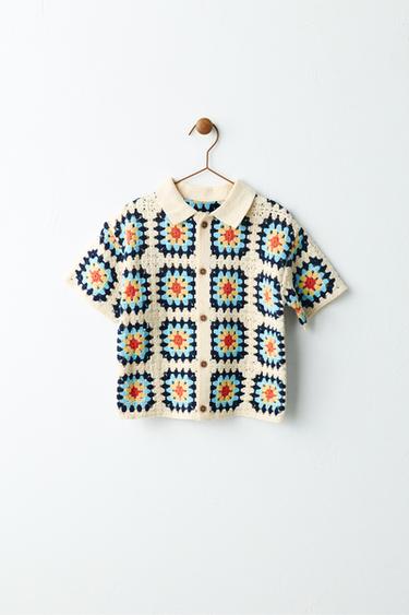 CROCHET KNIT SHIRT - Pastel yellow by Zara