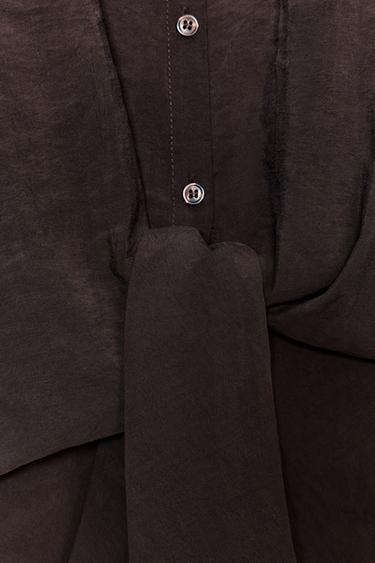 CHEMISE NŒUD AVANT - Marron de Zara - Image 5