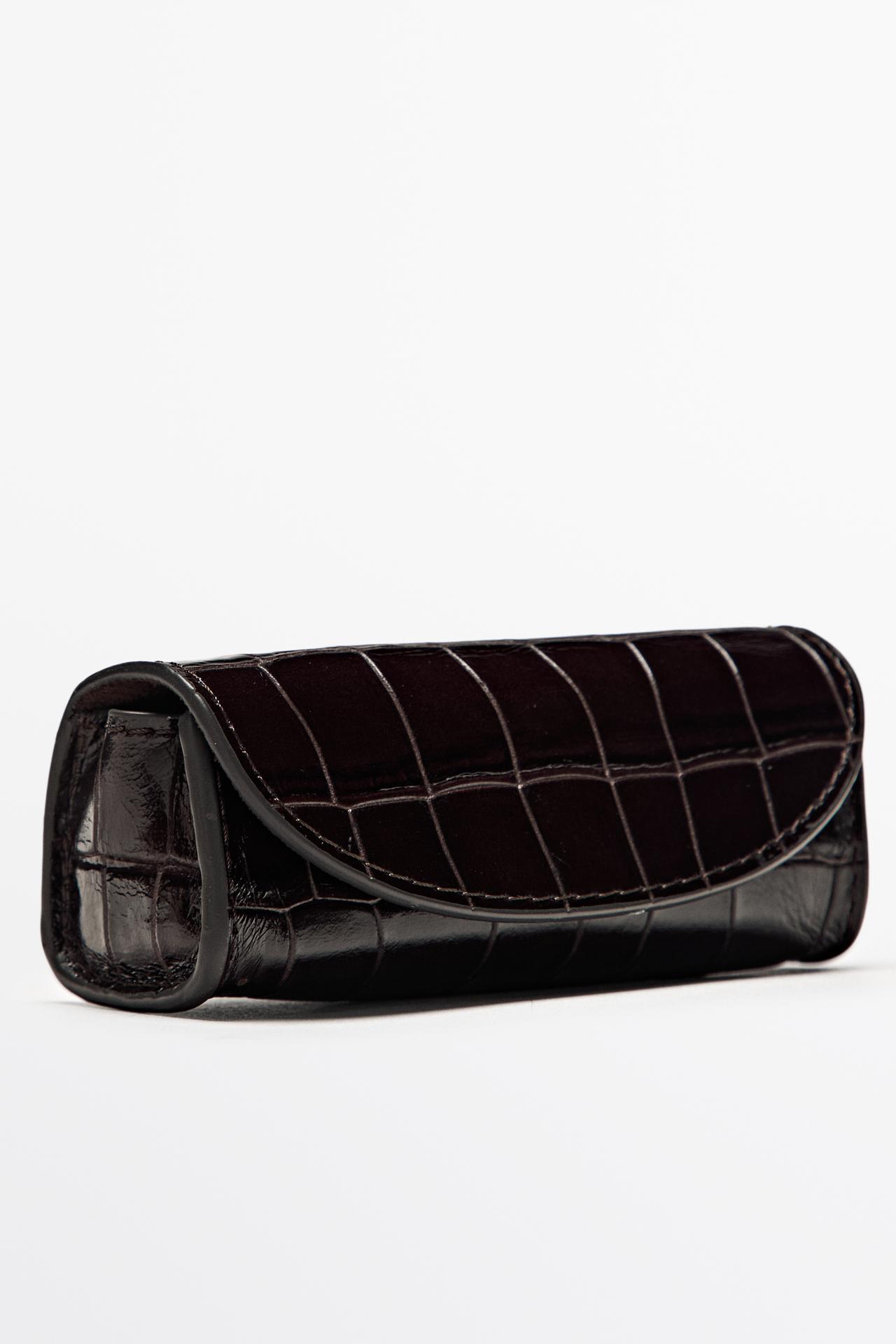 Nappa leather ring case with coco finish — Chocolate