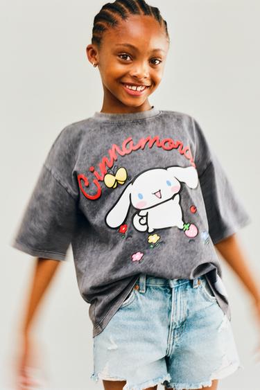 Zara WASHED EFFECT CINNAMOROLL © SANRIO PRINT T-SHIRT - Anthracite grey