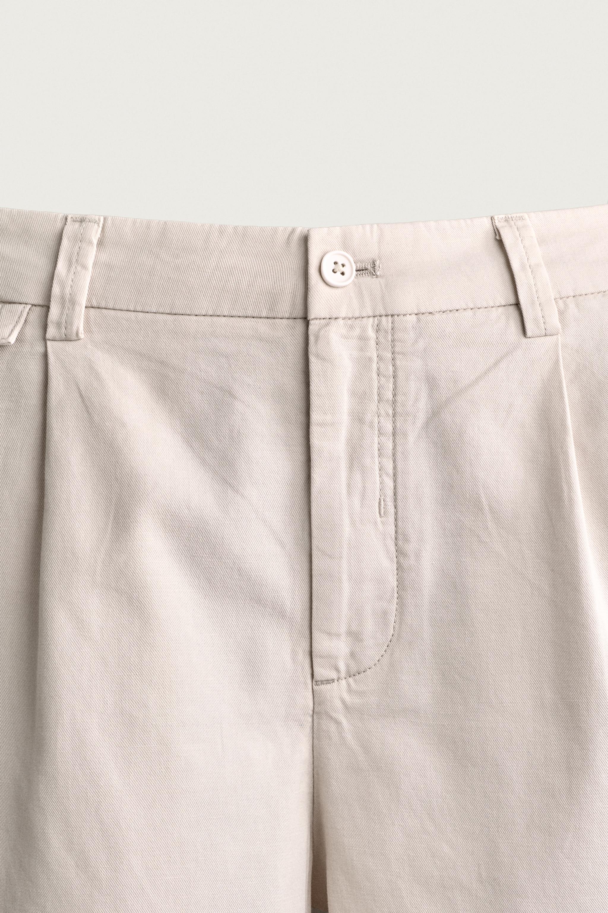 Мужские шорты Zara REGULAR FIT PLEATED SHORTS — фото 9