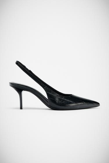 EMBOSSED SLINGBACK SHOES - Black by Zara
