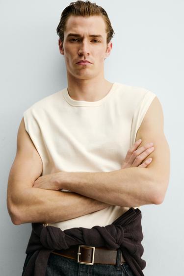 RELAXED FIT TANK TOP - Ecru by Zara - Image 5