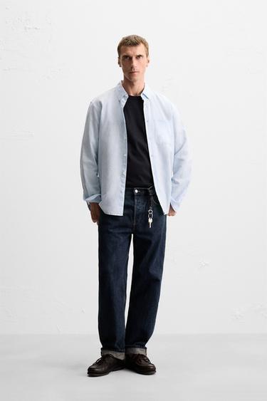 HEMD AUS MISCHGEWEBE MIT LEINEN UND BAUMWOLLE - Himmelblau von Zara - Bild 0