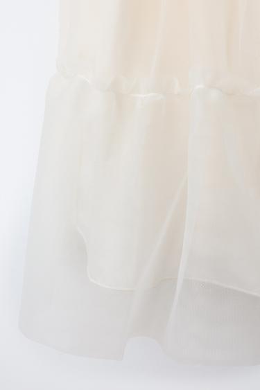 RUFFLED TULLE SKIRT - Ecru by Zara - Image 3