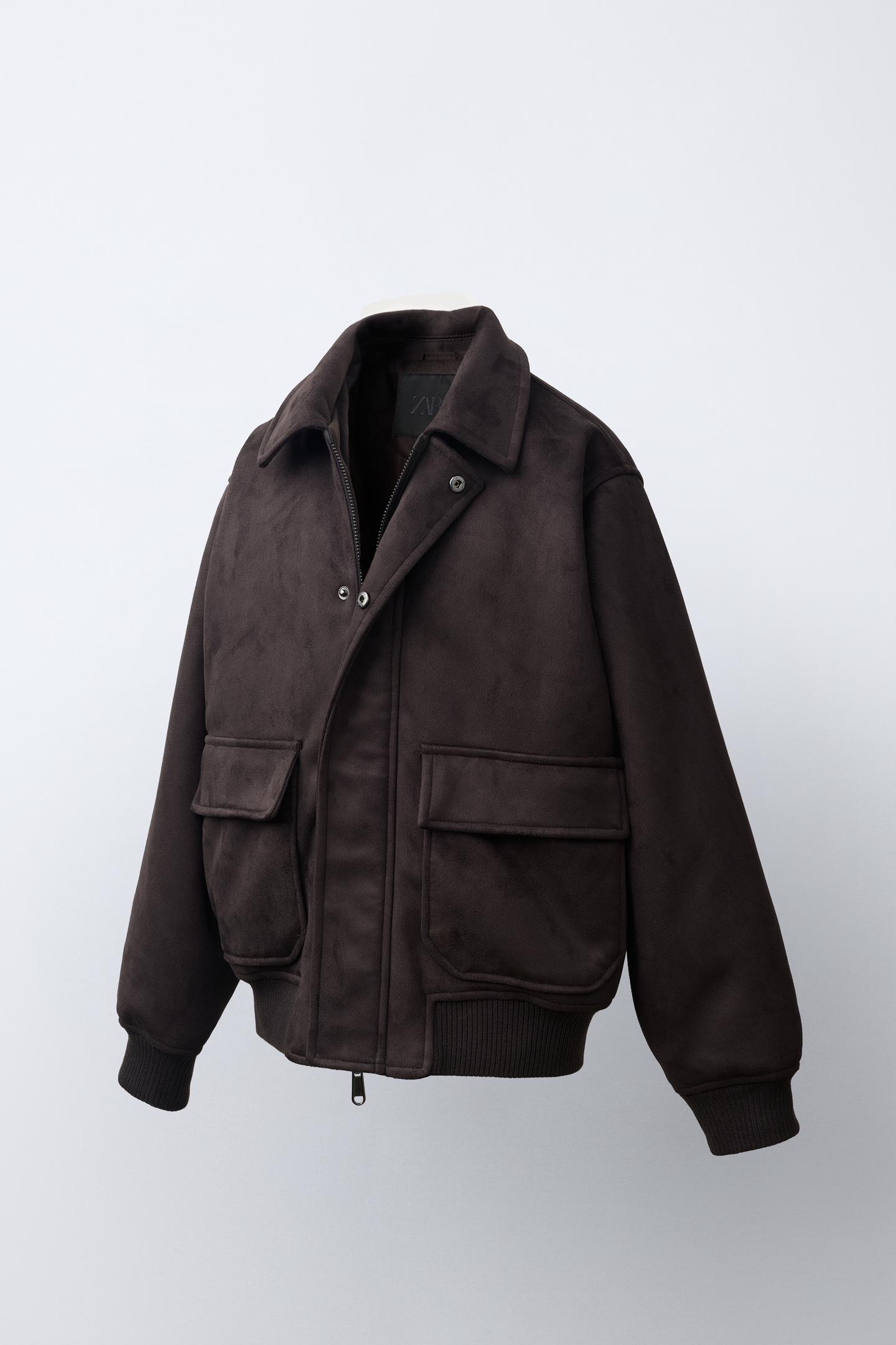Детская куртка Zara Faux Suede Bomber, цвет: Шоколадный — фото 2
