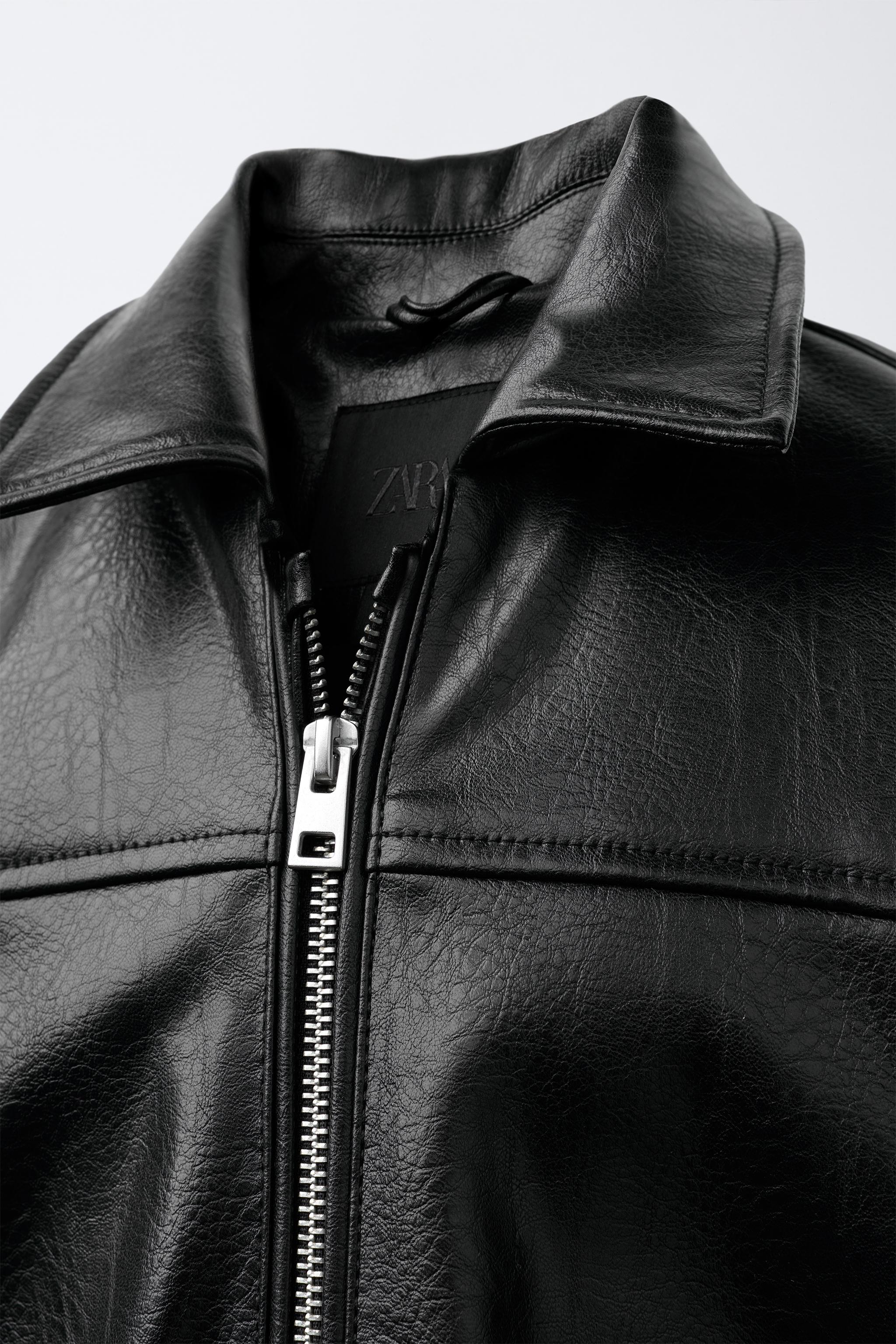 FAUX LEATHER BOMBER JACKET - Black | ZARA South Africa