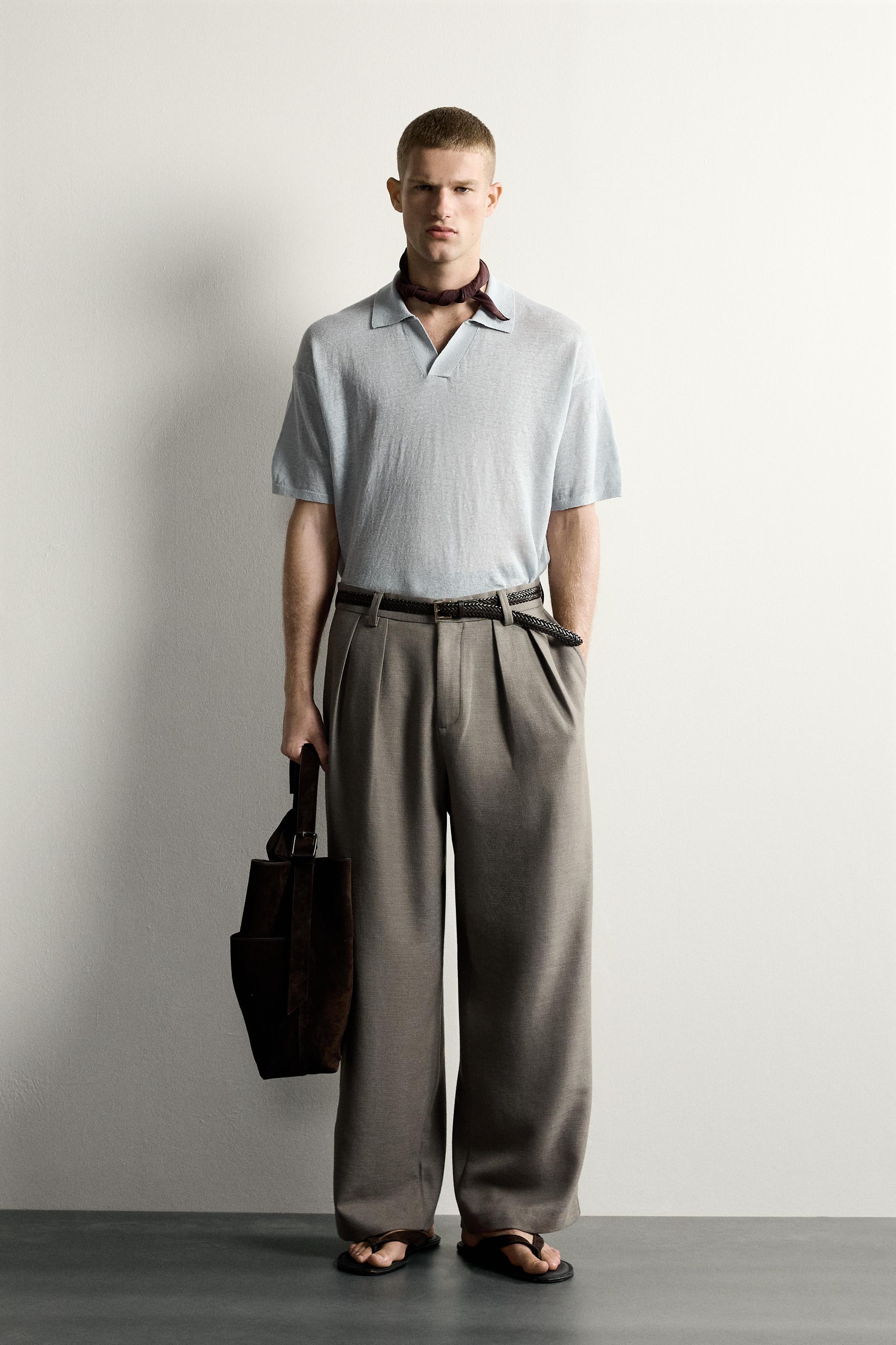 100% LINEN RELAXED FIT POLO SHIRT