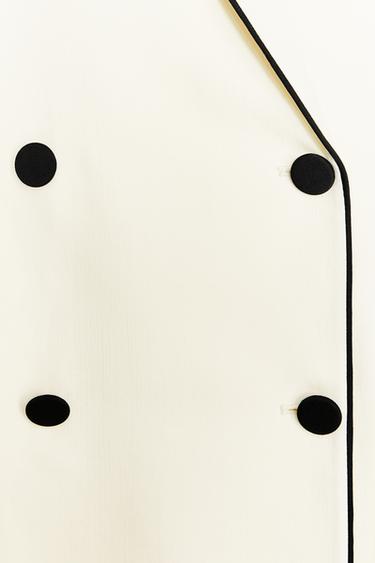 ZW COLLECTION BLAZER WITH CONTRAST TRIMS - Ecru by Zara - Image 3