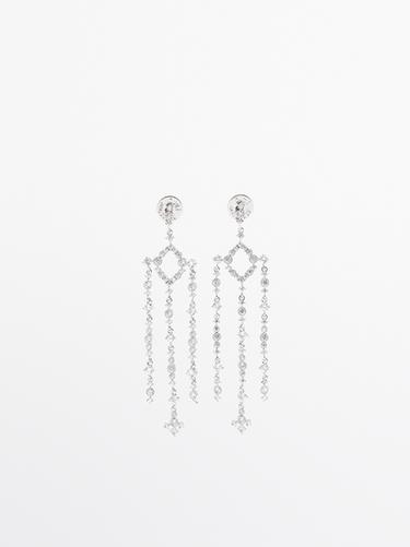 Boucles d’oreilles brillants chandelier - Argent de Zara