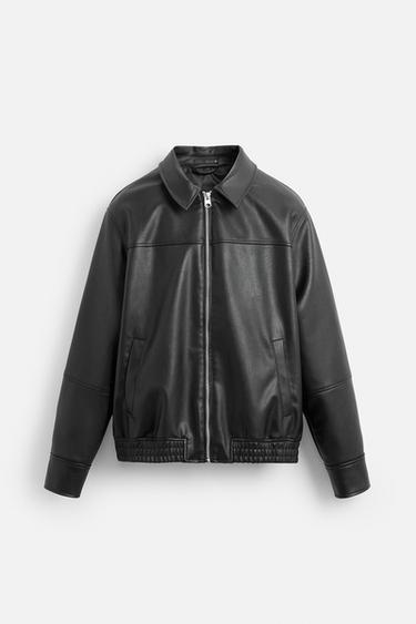 Zara FAUX LEATHER JACKET - Black