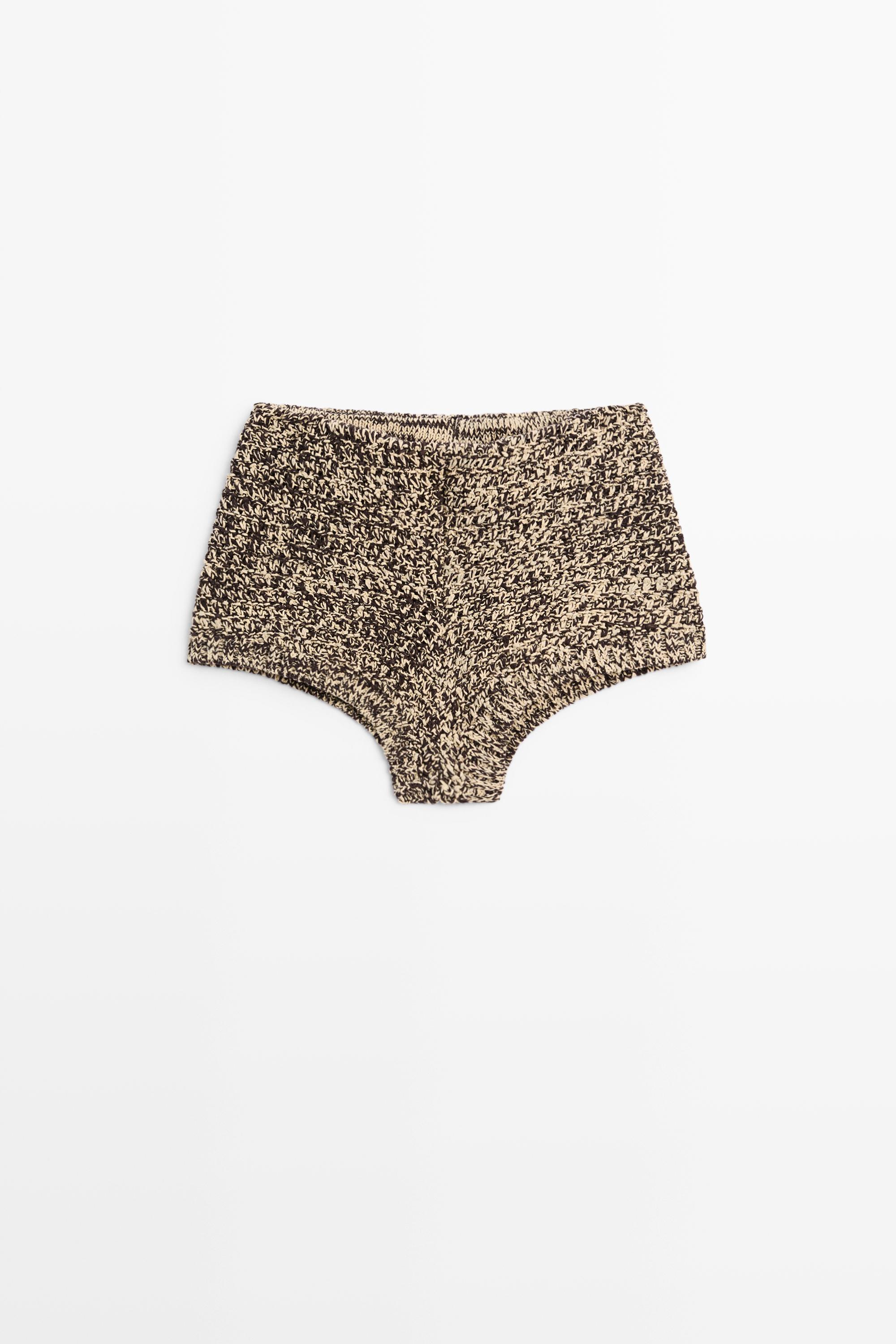 Short en maille chinée total look