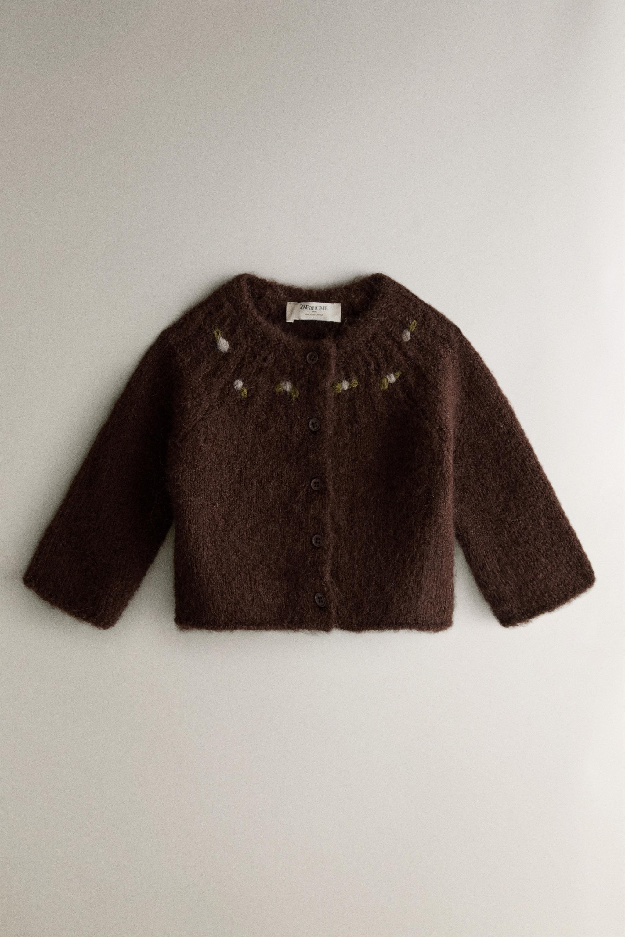 BABY チョコレートカーディガン BABY ALPACA CARDIGAN - Chocolate brown | ZARA United States
