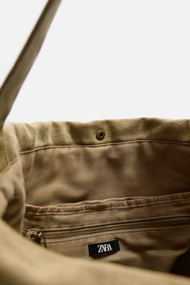 SAC PORTÉ ÉPAULE EN TISSU - Marron de Zara - Image 3