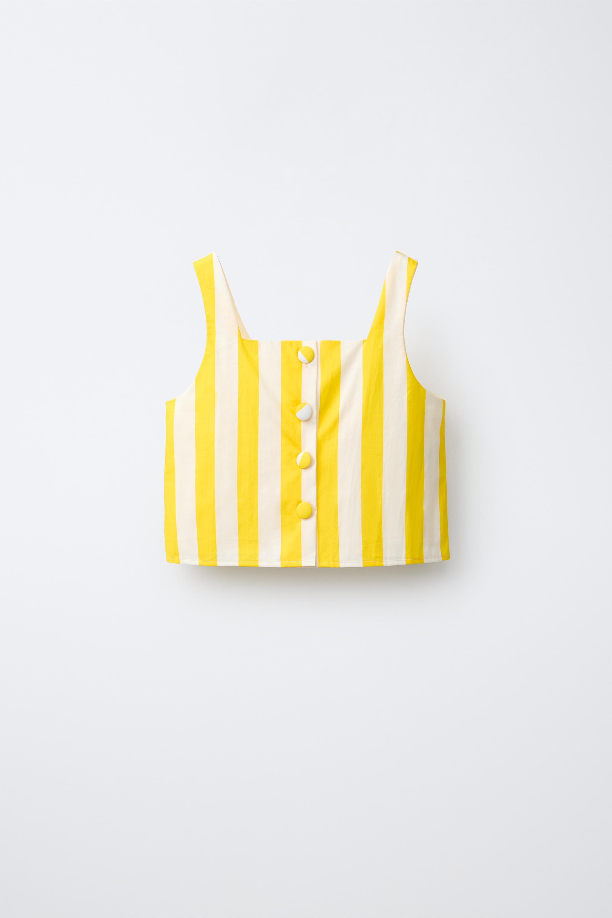 STRIPED BUTTON TOP