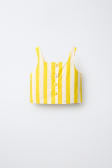 STRIPED BUTTON-UP TOP - Printed by Zara