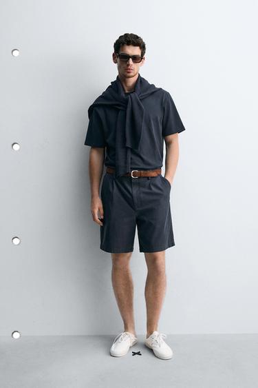 BERMUDA REGULAR FIT PLIEGUES - Marino de Zara