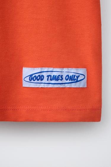 CONTRAST SLOGAN T-SHIRT - Red / Orange by Zara - Image 3
