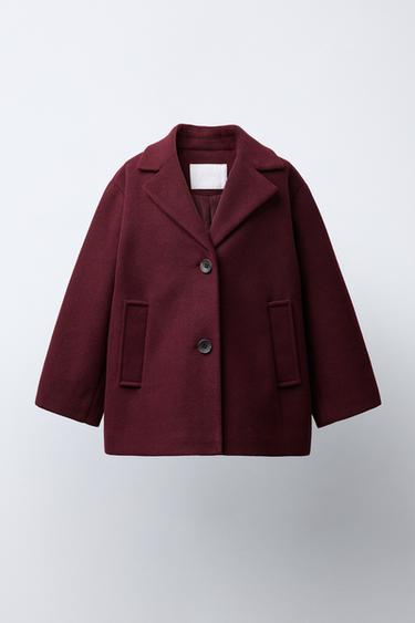 ПАЛЬТО ИЗ СУКНА — БОРДОВЫЙ от Zara