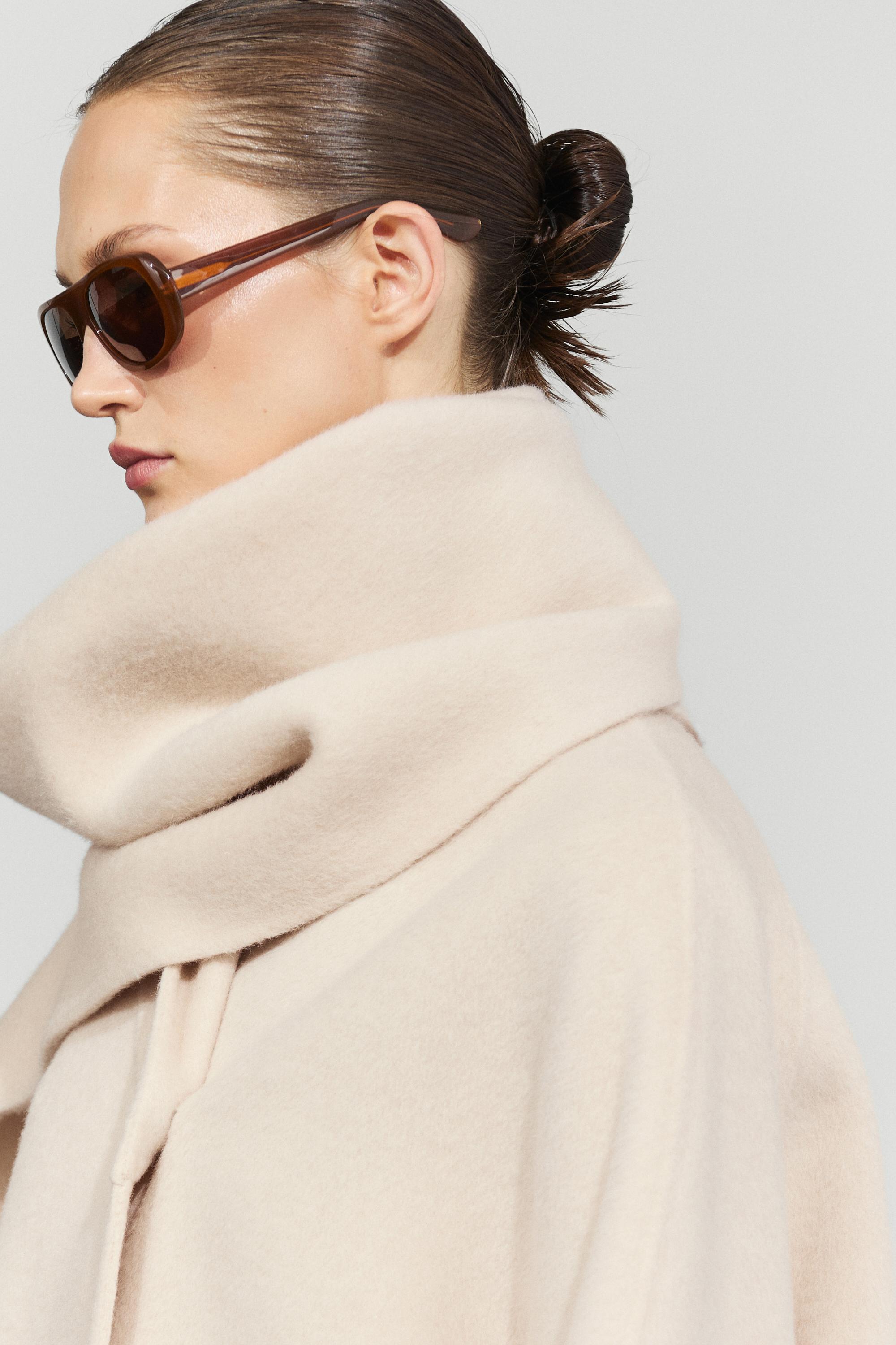 Short coat with scarf detail