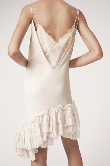 VESTIDO ASIMÉTRICO VOLANTES - THE ITEM - Crudo de Zara