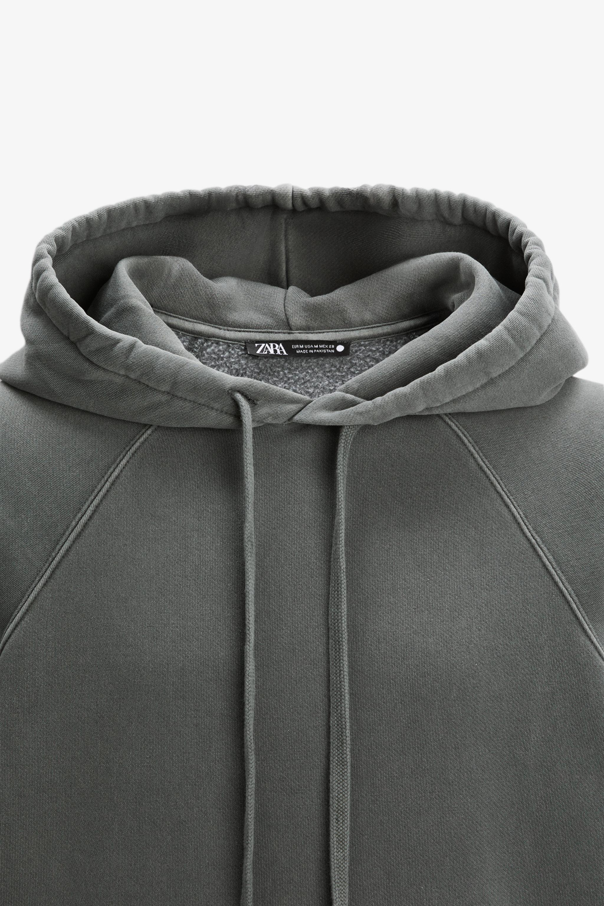 Basic grey hoodie zara on sale