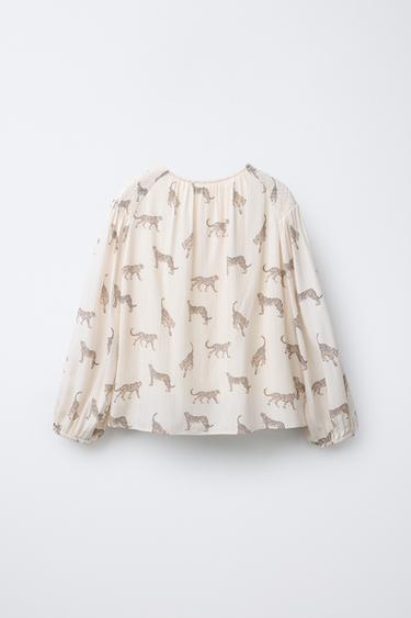 CHEMISE À IMPRIMÉ GUÉPARD - Écru de Zara - Image 1